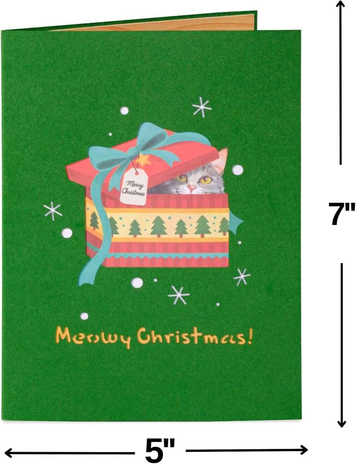 Meowy Cat Pop Up Christmas Card
