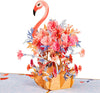 Floral Flamingo Frndly by Paper Love Pop Up Card 100% Recycled and Eco-Friendly