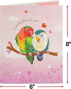 Love Birds House Frndly Pop Up Card - 8" x 6"