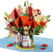 Merry Christmas Flower Bouquet Pop Up Christmas Card