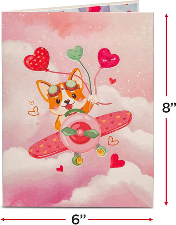 Dog Biplane - Frndly Pop Up Card 8"x6"