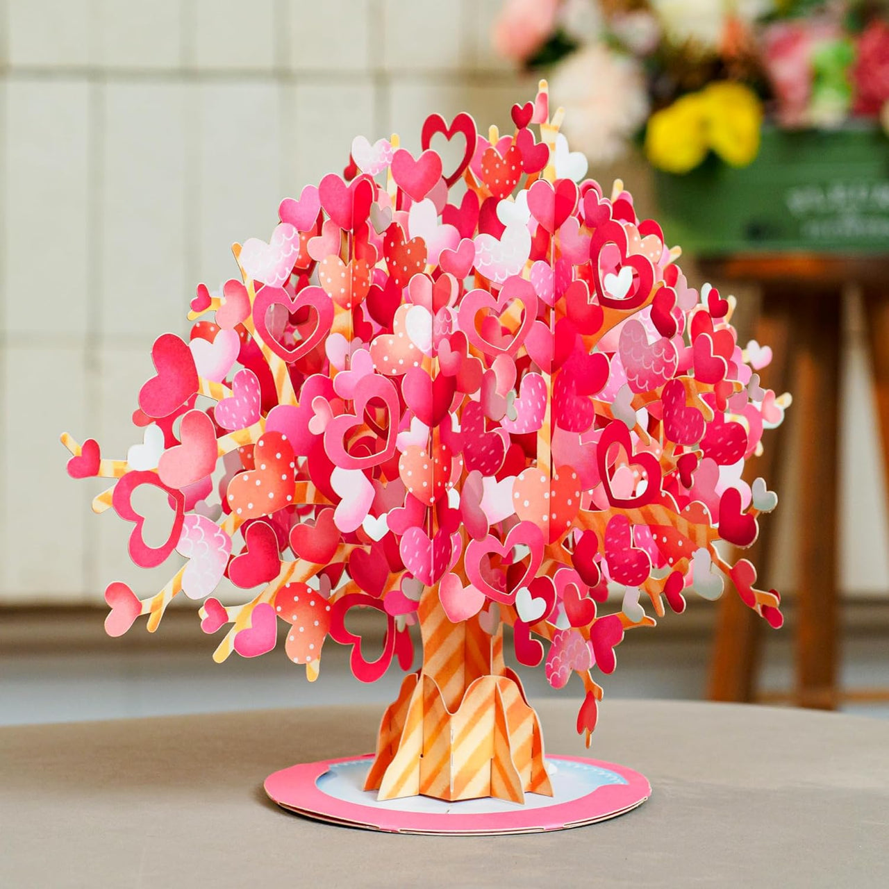 Heart Tree Pop Up Card, Oversized 10"x7" Cover