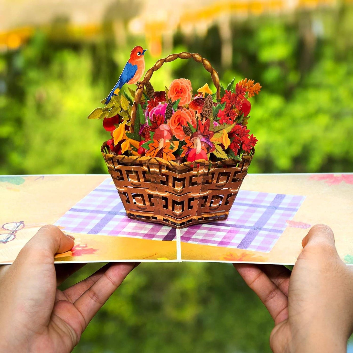 Fall Flower Basket Frndly Pop Up Card