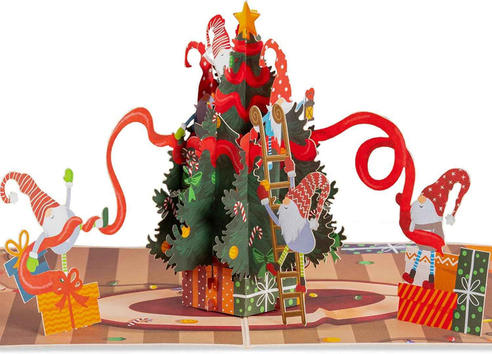 Santa's Dwarfs Pop Up Card pop-up Christmas card open