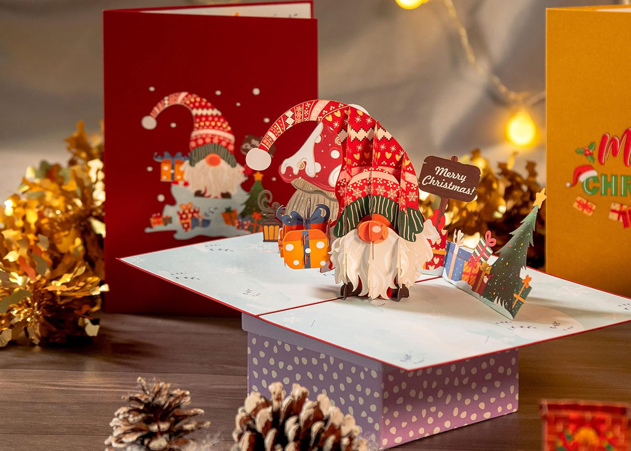 Santa Gnome Pop Up Card