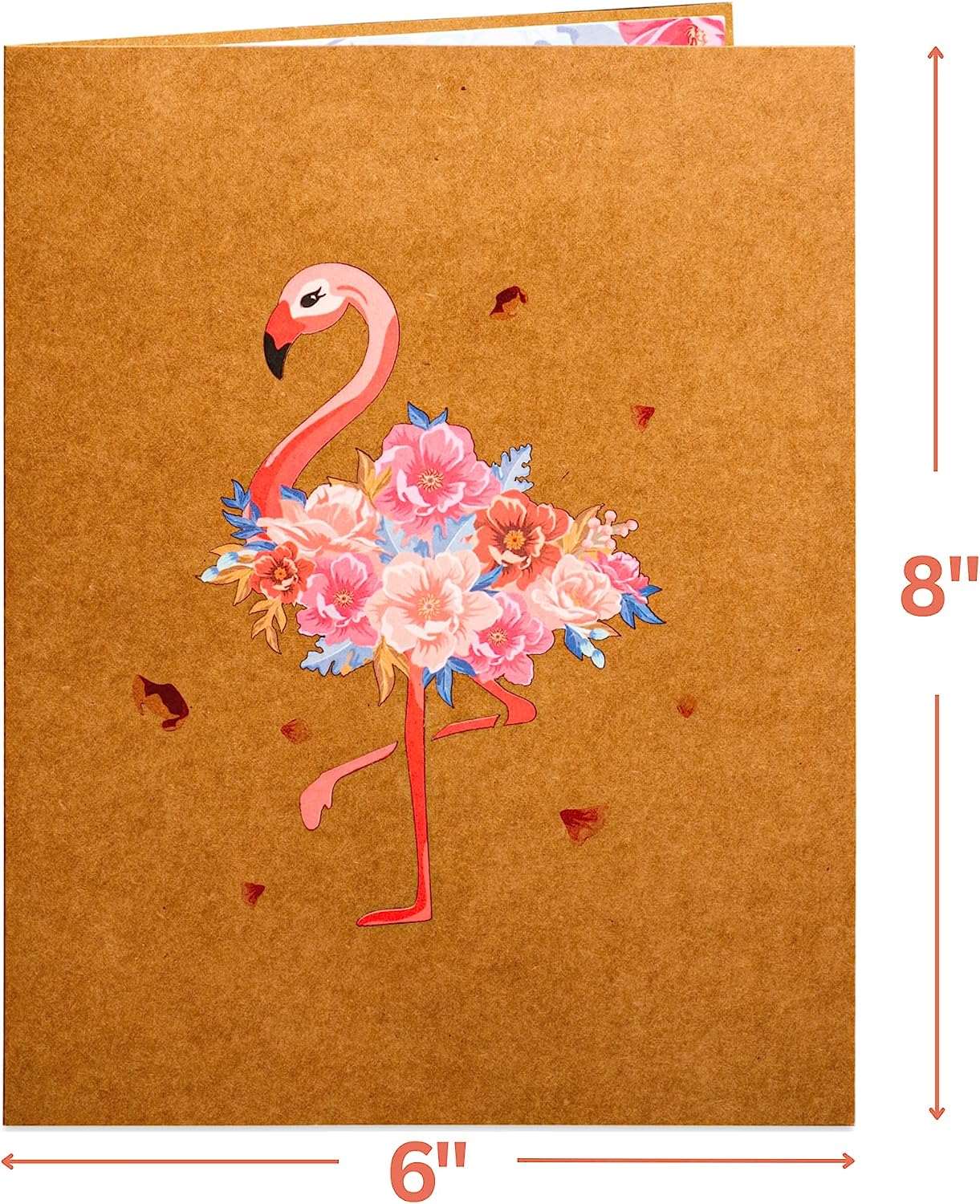 Floral Flamingo Pop Up Card - Frndly 8"x6"