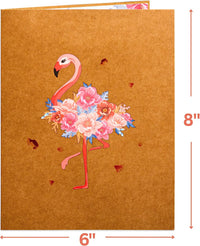 Thumbnail for Floral Flamingo Pop Up Card - Frndly 8