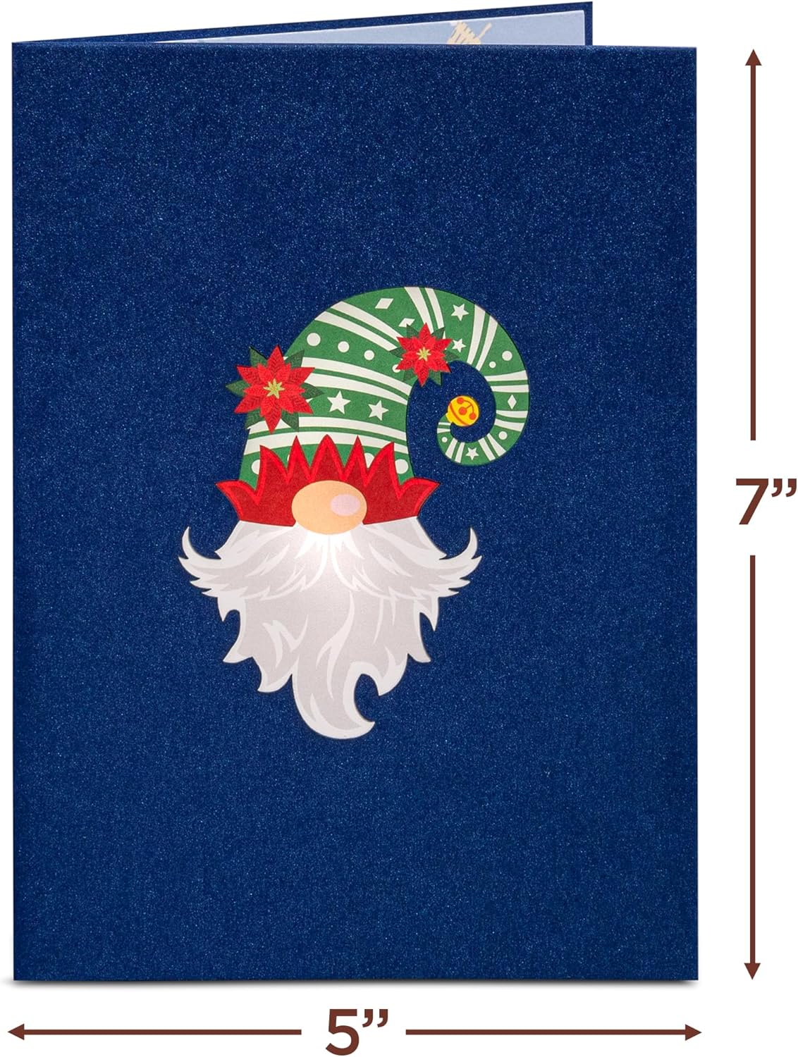Front cover of Elf Gnome Christmas card with a festive gnome illustration.