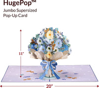 Thumbnail for HugePop Magical Flower Bouquet Pop Up Card, With Detachable Flowers