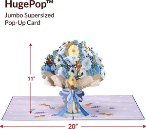 HugePop Magical Flower Bouquet Pop Up Card, With Detachable Flowers