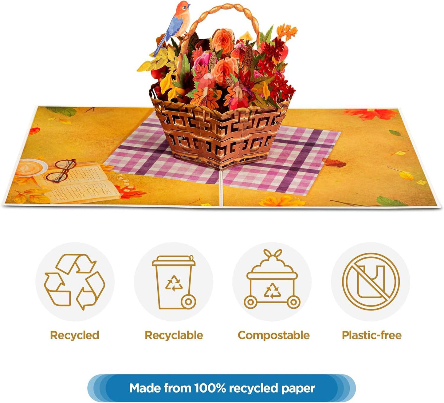 Fall Flower Basket Frndly Pop Up Card
