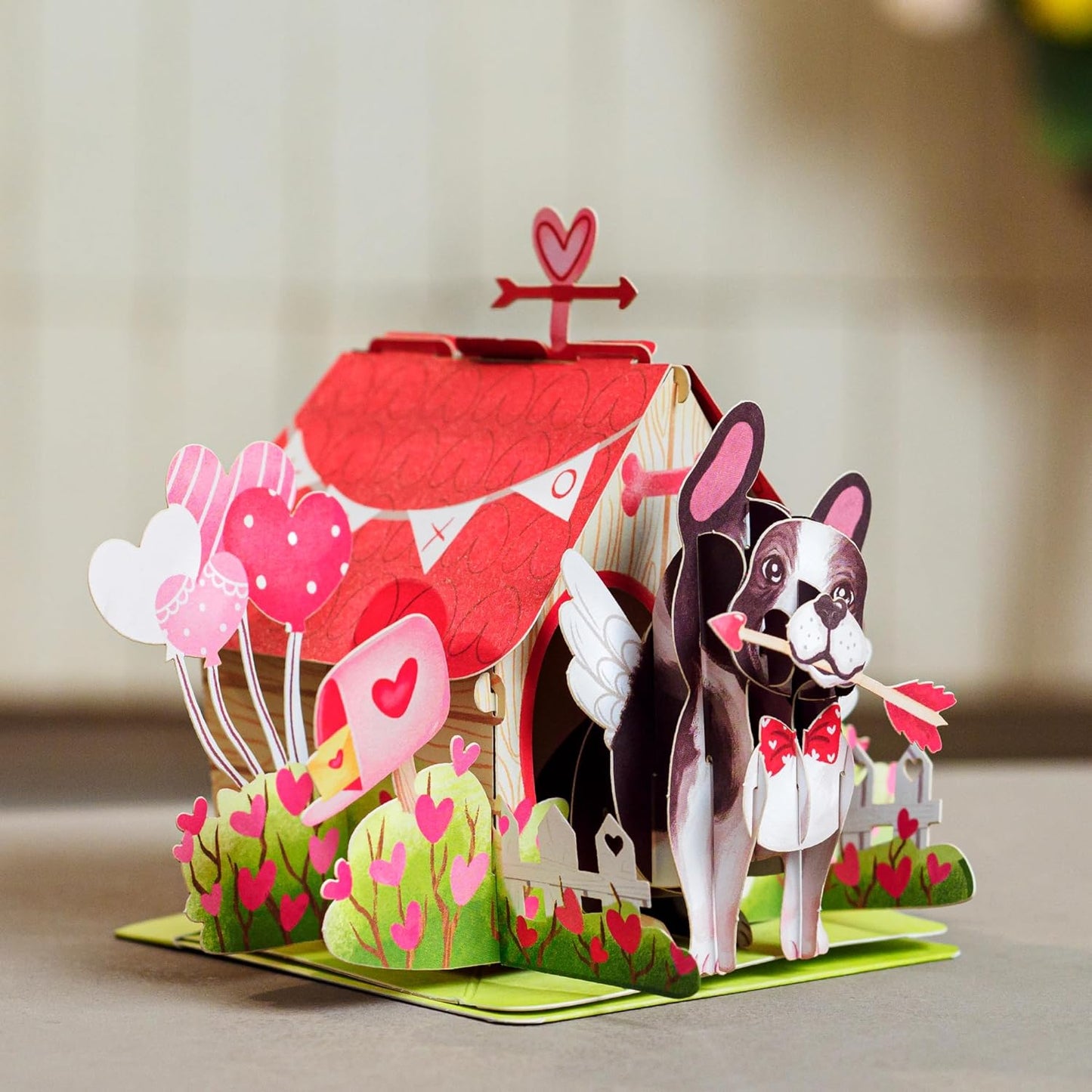 Pup's Love Cabin Pop Up Card, with Keepsake - 5"x7"