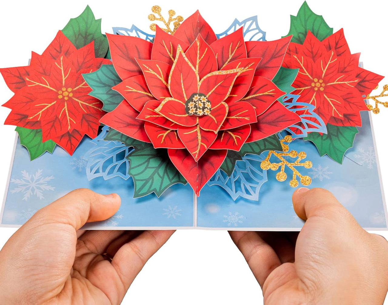 Poinsettia Flower Pop Up Card