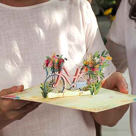Paper Love Pop Up Cards - Flower Bike Pop Up Card