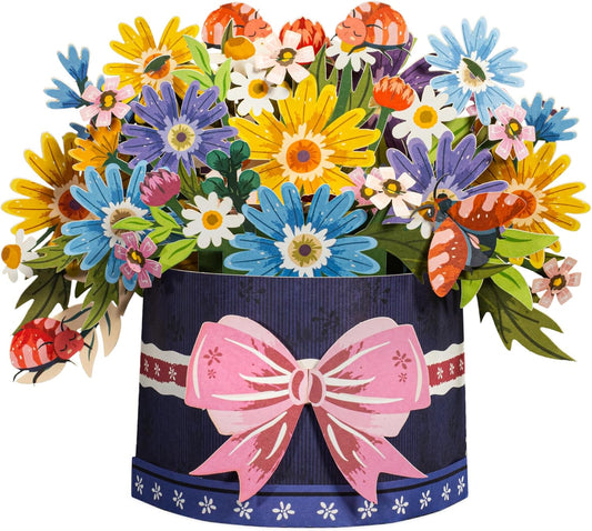 Festive Flower Box Pop Up Card - Frndly 10" Inch Bouquet