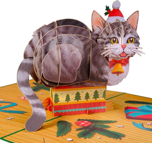 Meowy Cat Pop Up Christmas Card