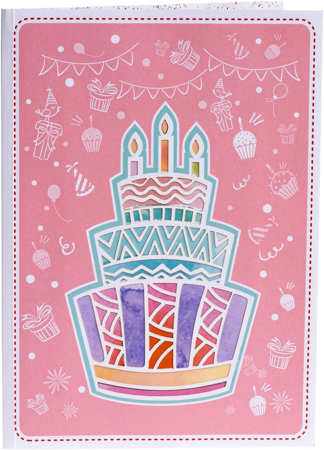 Paper Love Party Explosion Pop Up Card, For Adults and Kids - 5" x 7" Cover - Includes Envelope and Note Tag