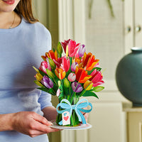 Thumbnail for HugePop Tulip Flower Pop Up Card with Detachable Bouquet