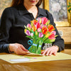 HugePop Tulip Flower Pop Up Card with Detachable Bouquet