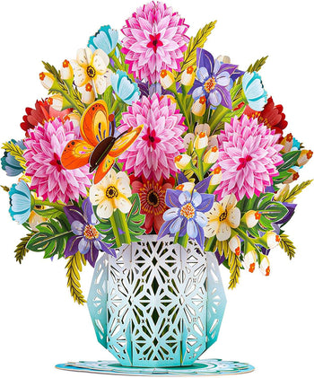 HugePop Spring Flower Bouquet Pop Up With Detachable Paper Flower