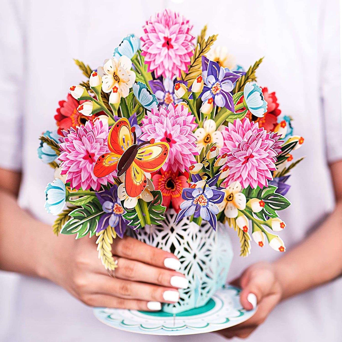 HugePop Spring Flower Bouquet Pop Up With Detachable Paper Flower