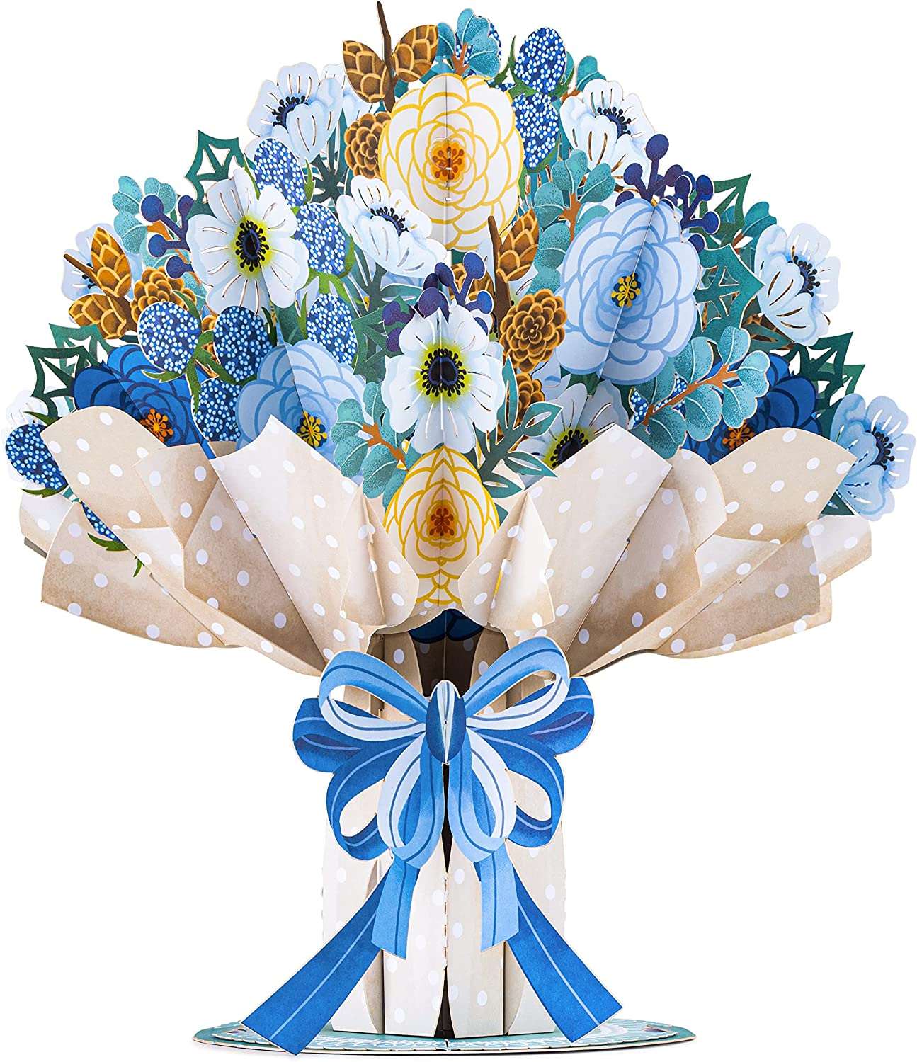 HugePop Magical Flower Bouquet Pop Up Card, With Detachable Flowers