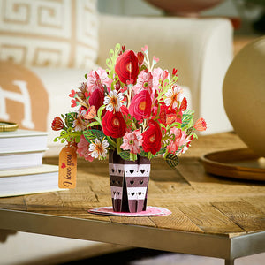 HugePop Lovely Flower Vase Pop Up, With Detachable Flowers
