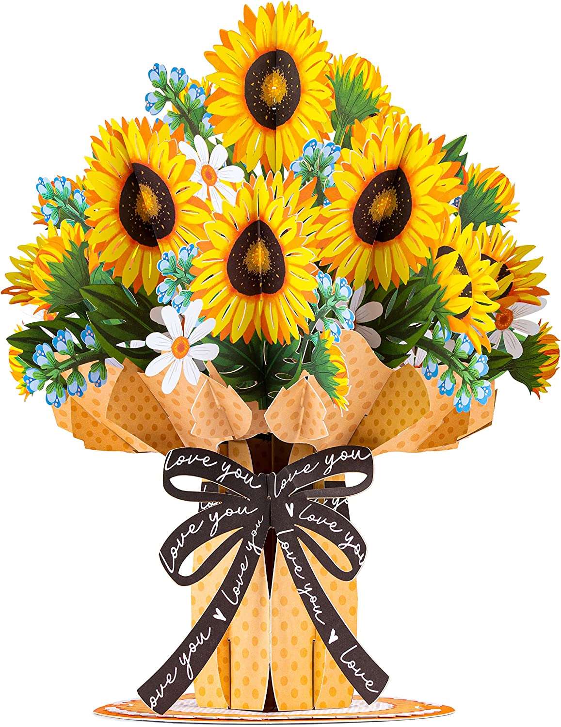 HugePop Sunflower Pop Up Flower Bouquet with Detachable Flowers