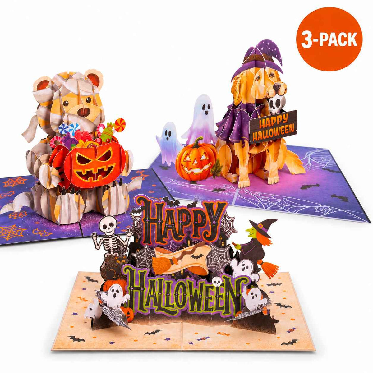 Halloween 3D Pop-Up Card Bundle for Festive Fun