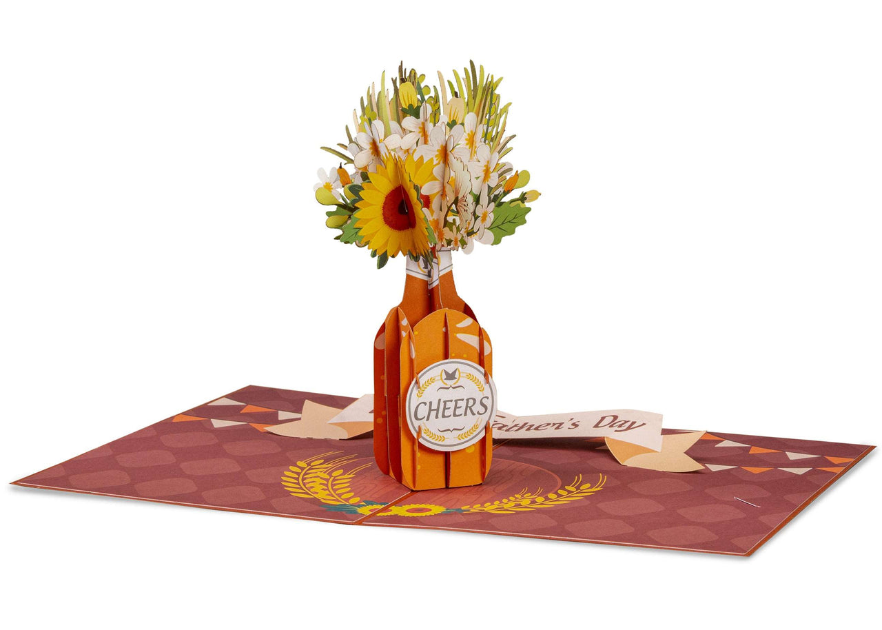 Beer Flowers Pop Up Father's day Card