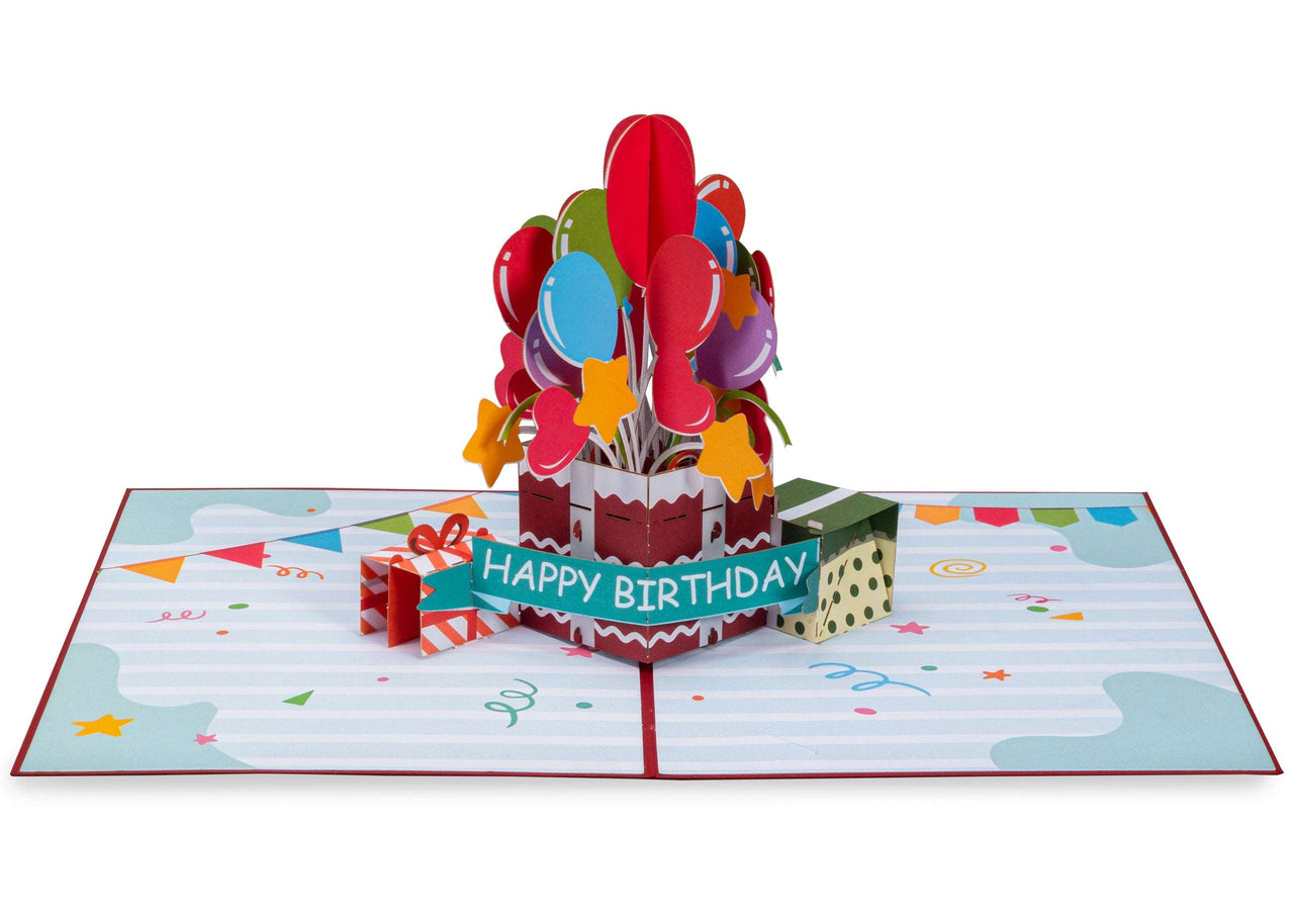 Happy Birthday Balloons Pop Up Card