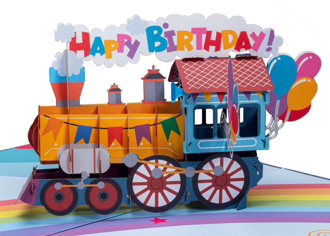 Happy Birthday Train Pop Up Card