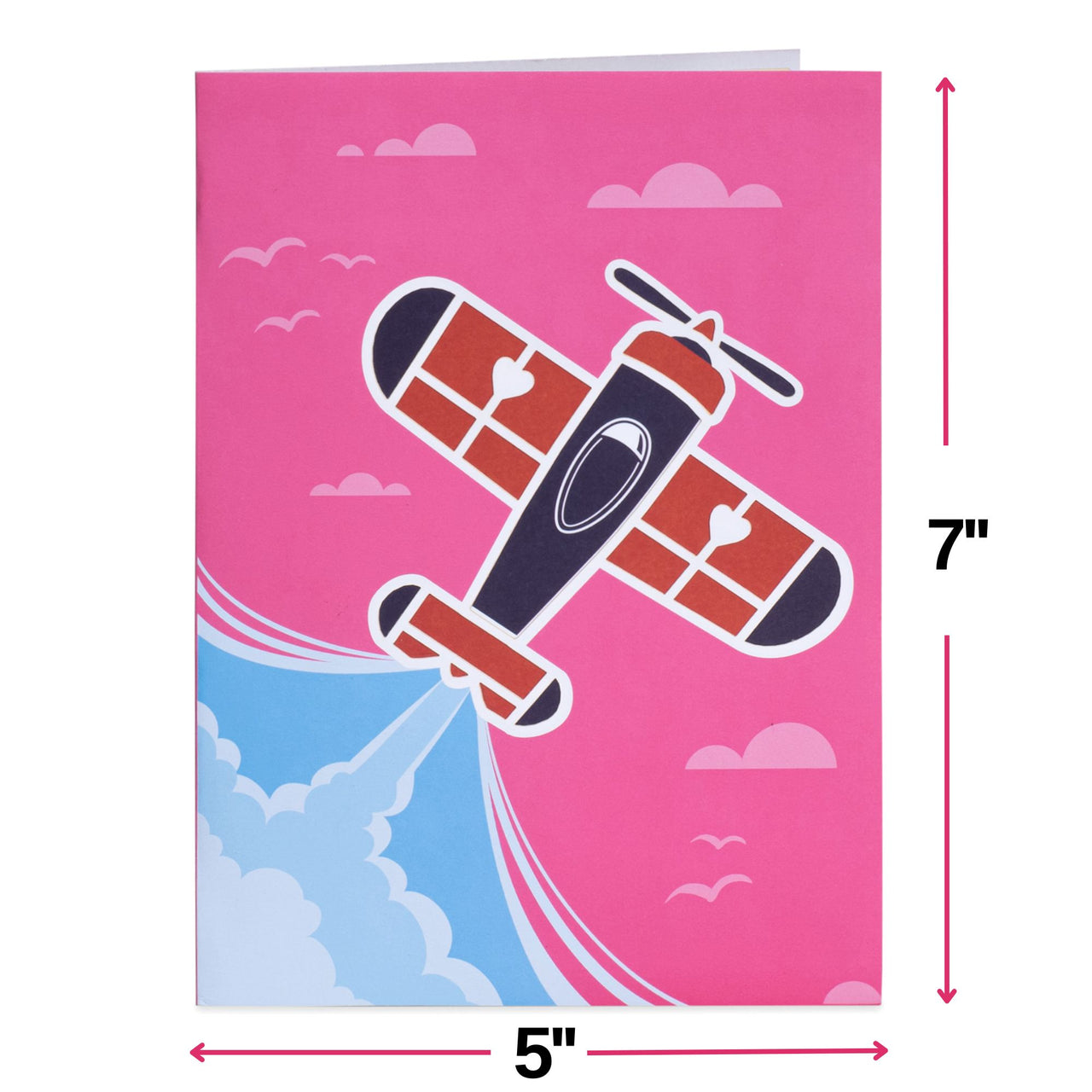 Love Biplane Pop Up Card -  5" x 7"