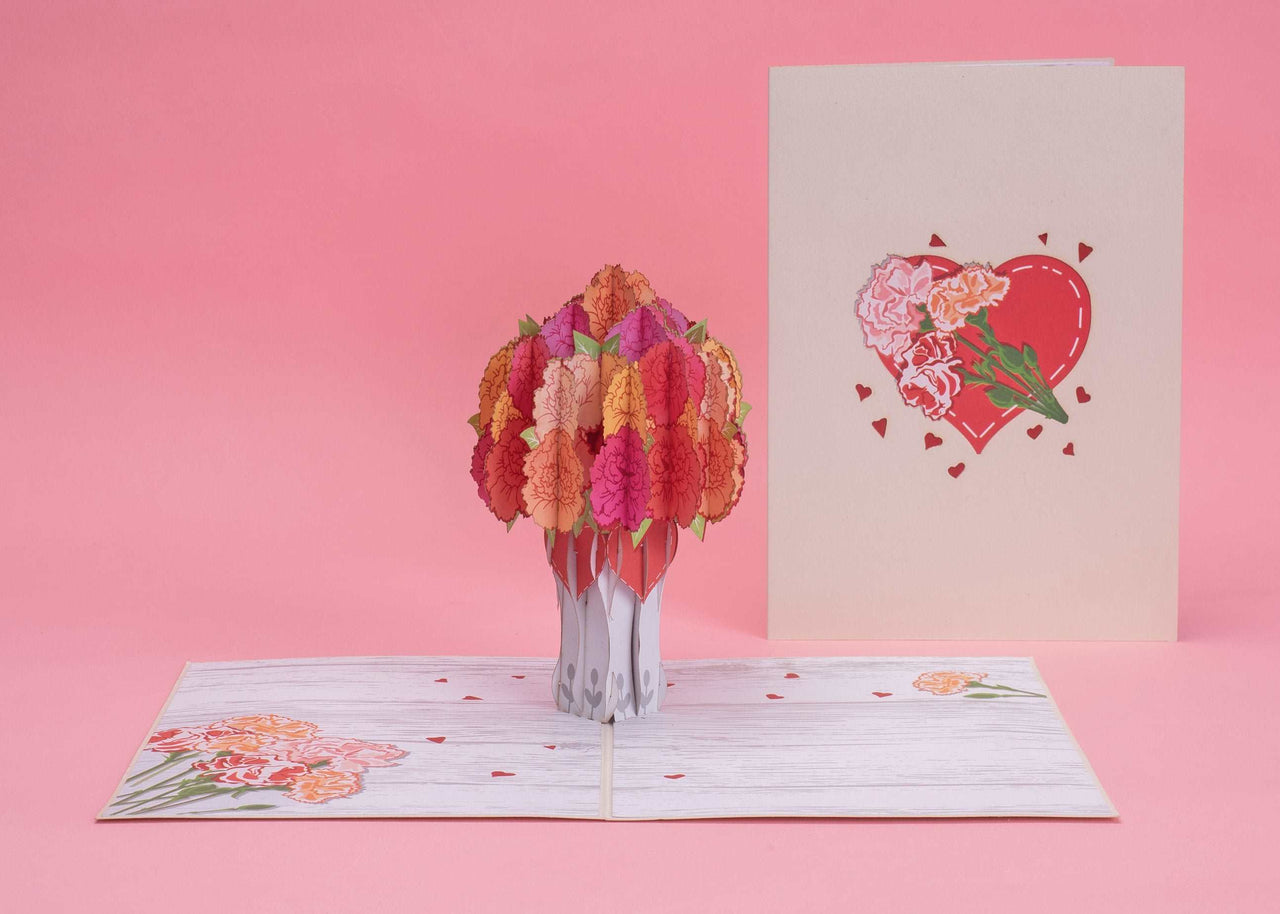 Carnation Bouquet Pop Up Card