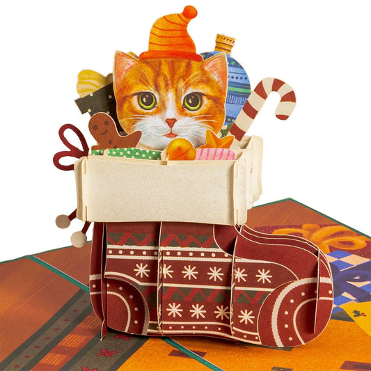 Christmas Cat Pop Up Card