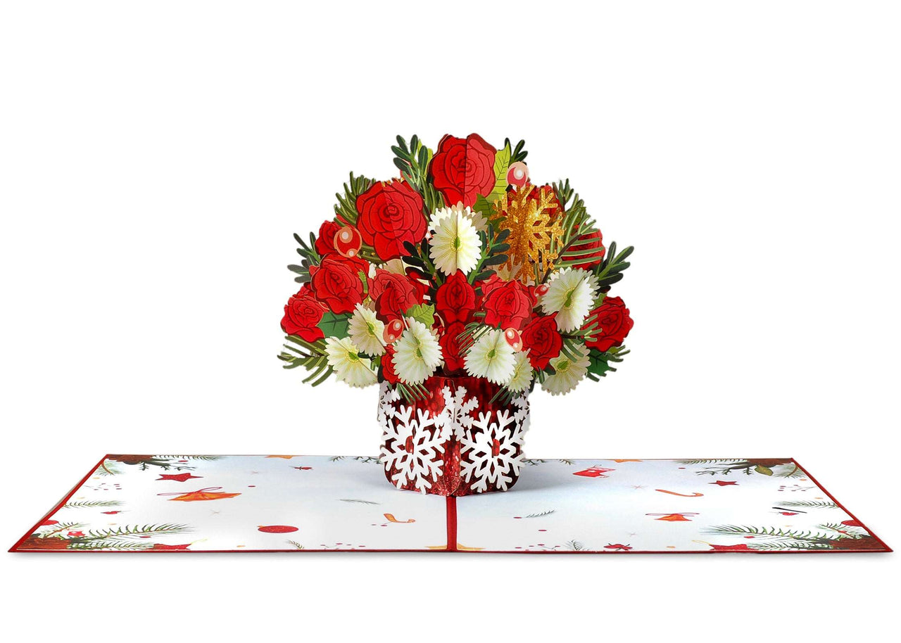 Christmas Flowers Pop-up Card