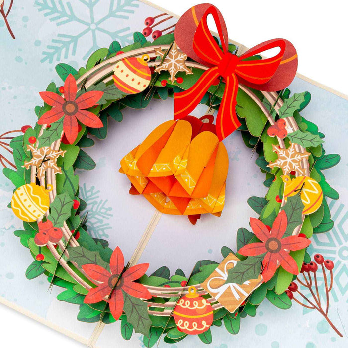Christmas Wreath Pop Up Card pop-up Christmas card open