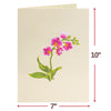 Orchid Flower Bouquet Pop Up Card - Oversized 10" x 7" Cover
