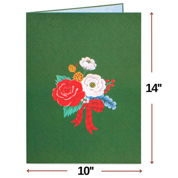 HugePop Christmas Joyous Flower Bouquet Pop Up Card