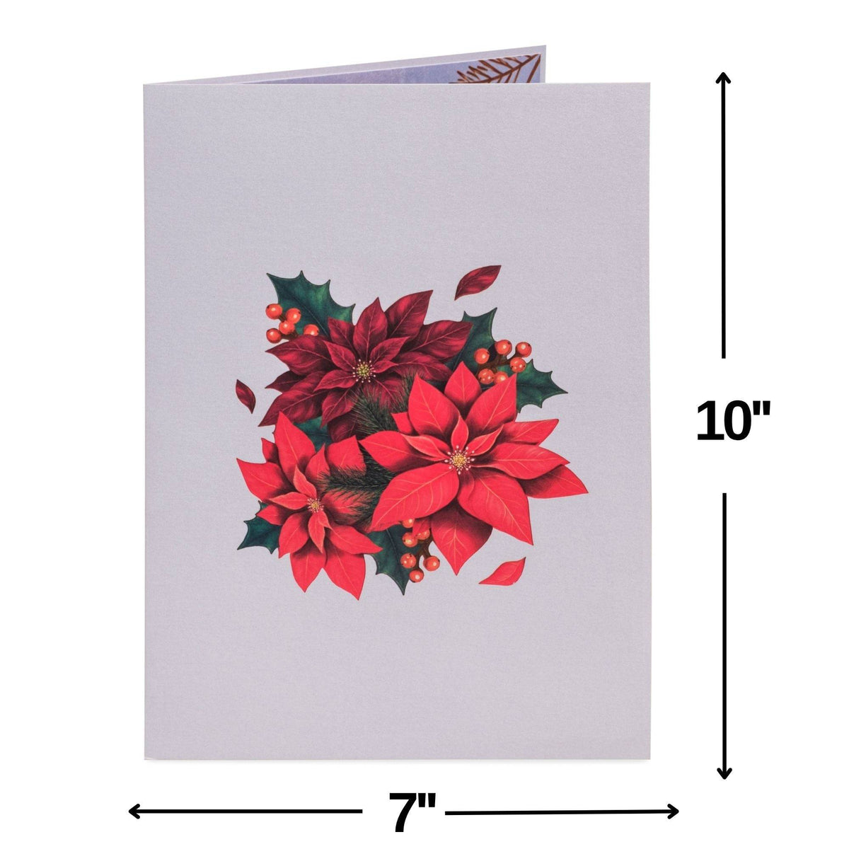 Poinsettia Christmas Pop-Up Keepsake Card for Christmas Greetings