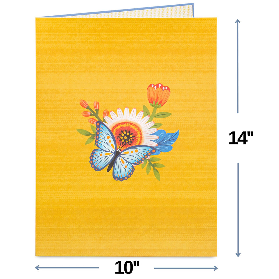 Artisan Flower Pop Up Card, Oversized 10"x14" Cover