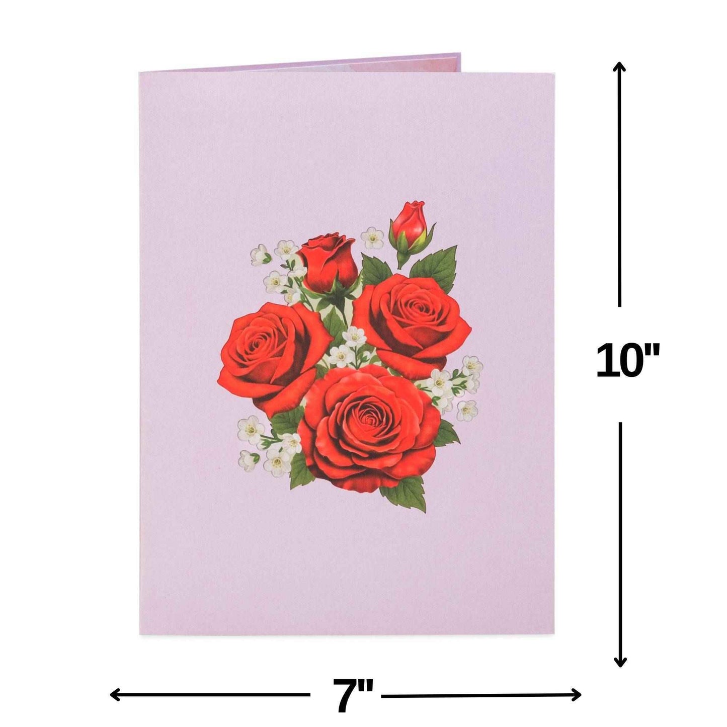 Classic Red Roses Bouquet Pop Up Card with Keepsake