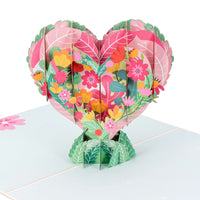 Thumbnail for heart with flowers pop up greeting card