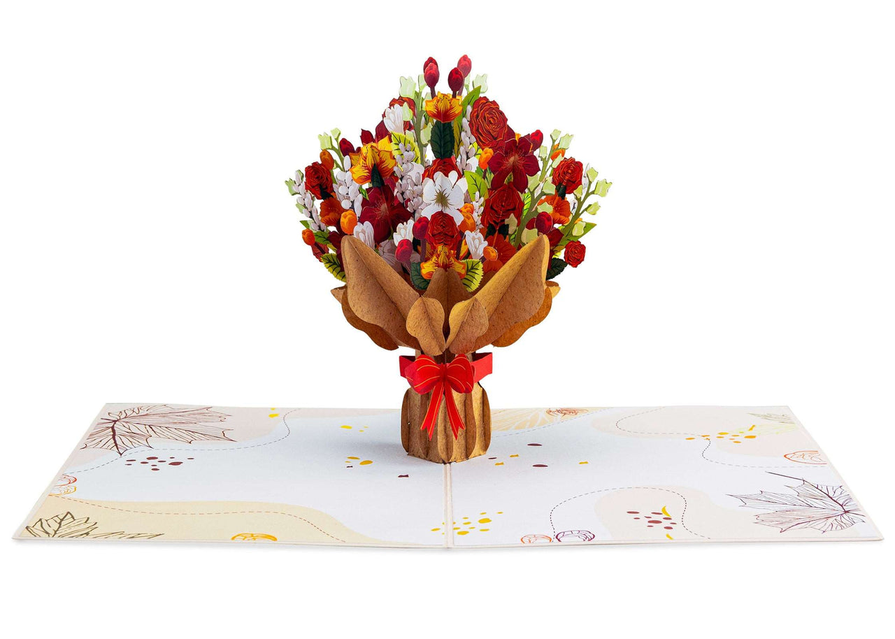 Fall Flower Bouquet Pop Up Card