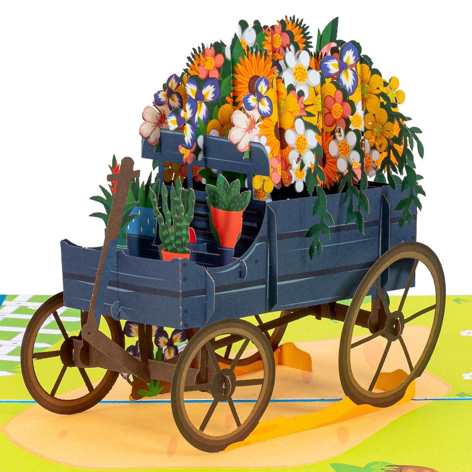 Flower Wagon Pop Up Card