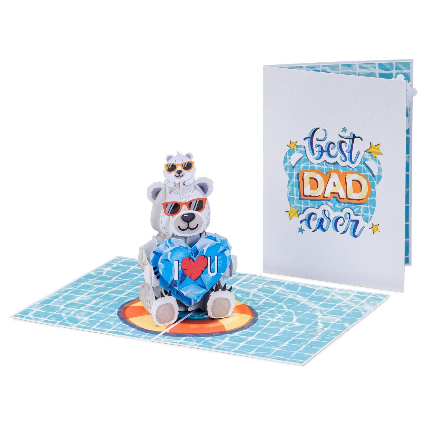Heartfelt Best Dad Bear Pop Up Card for Dad