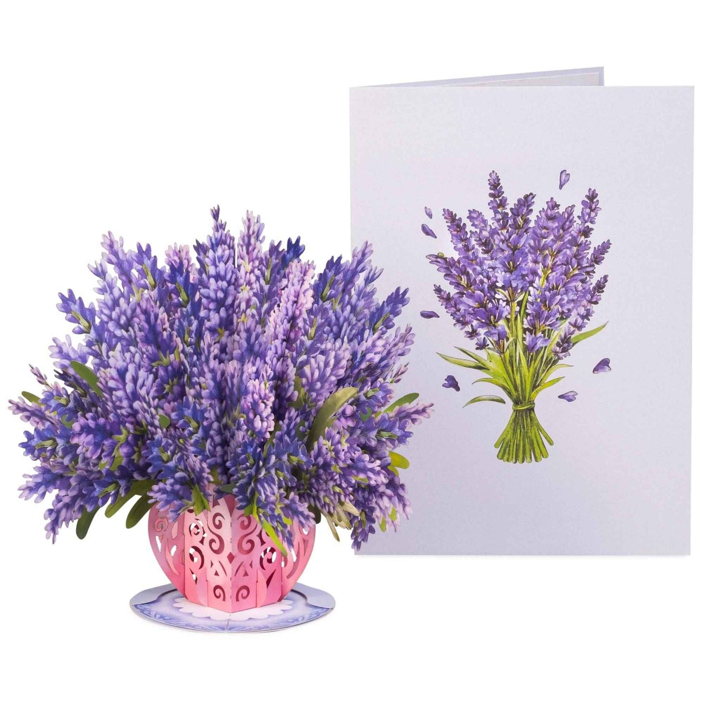 Lavender Flower Bouquet Pop Up Card with Keepsake