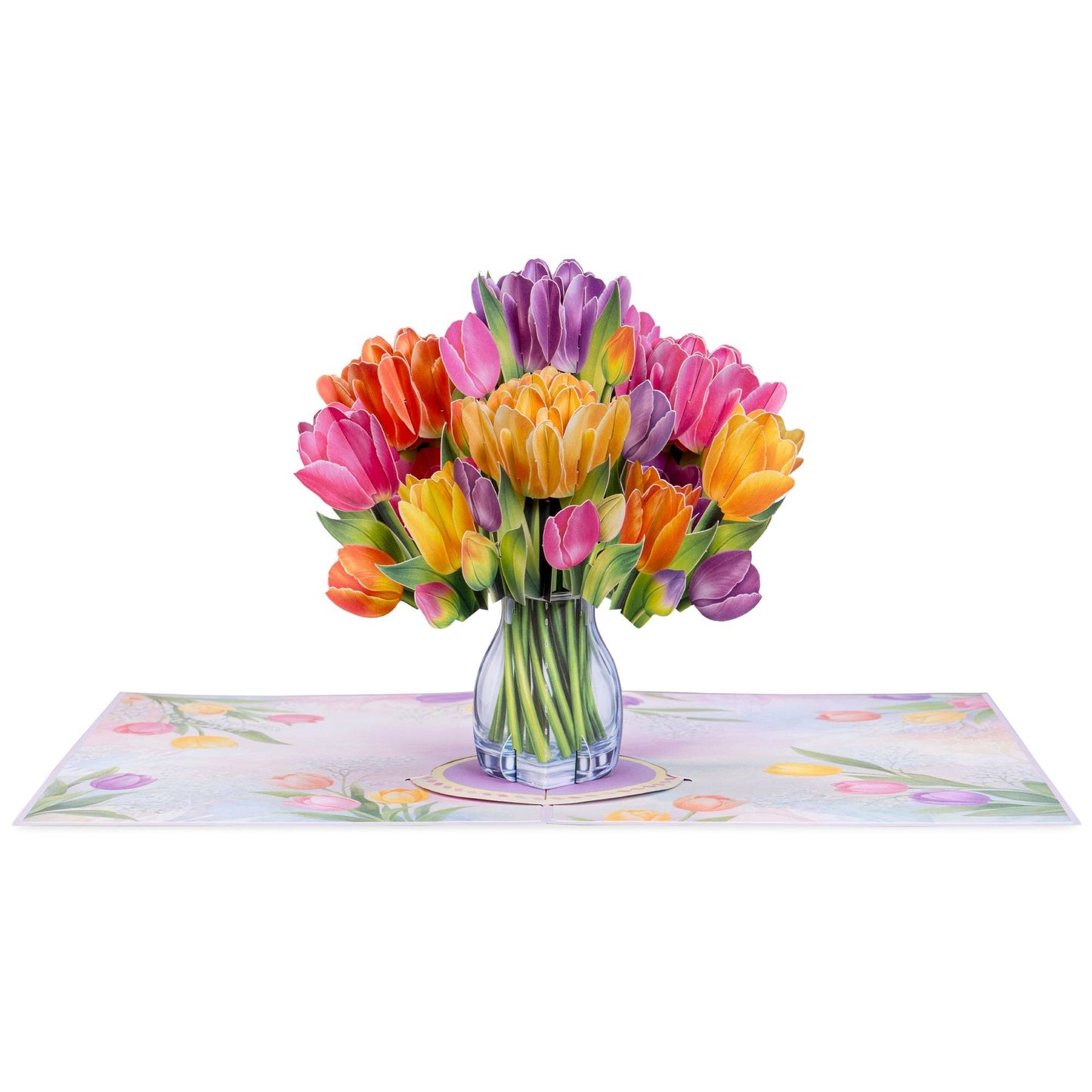 Tulips Pop-Up Card with Keepsake for Any Occasion