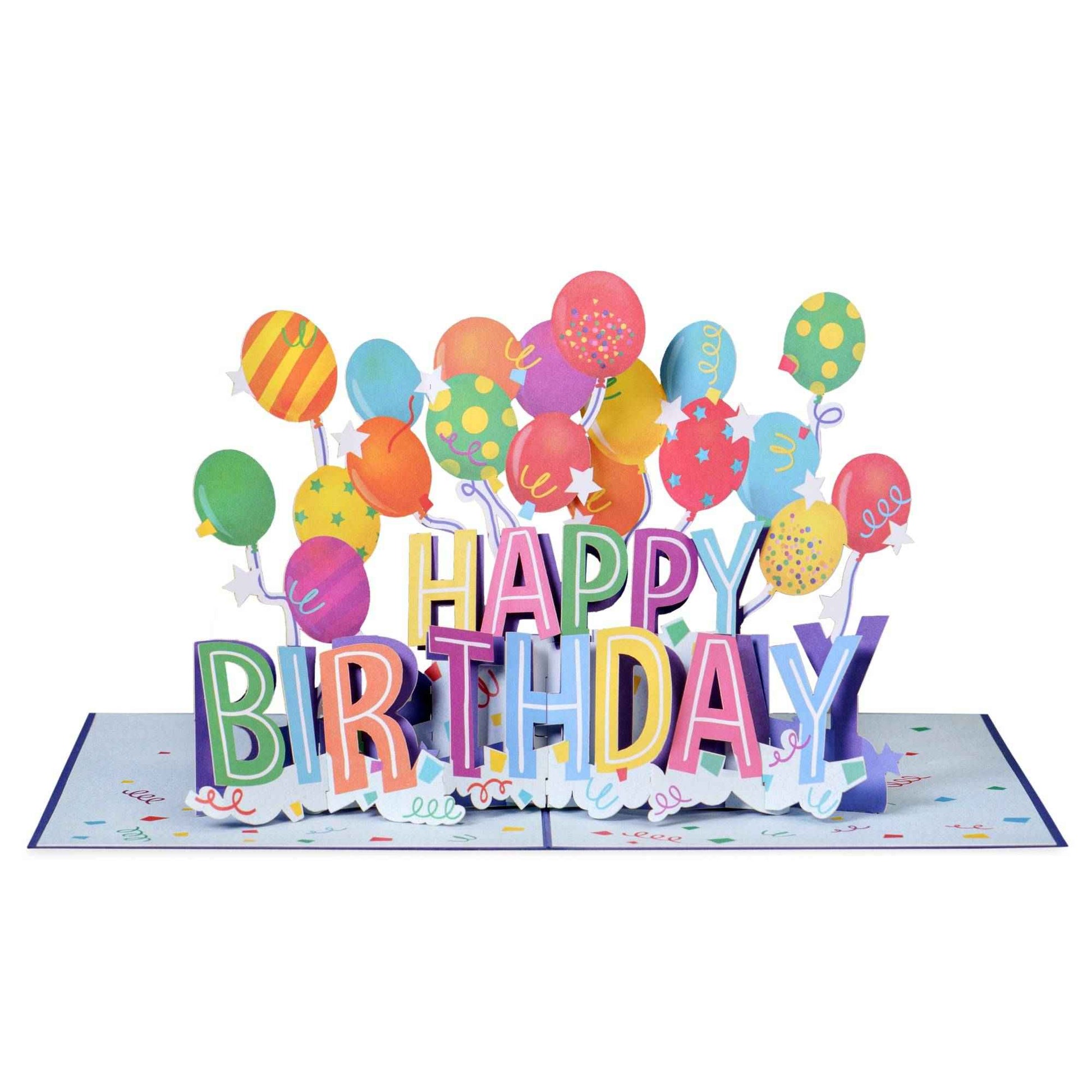 Happy Birthday Balloons Pop Up Card