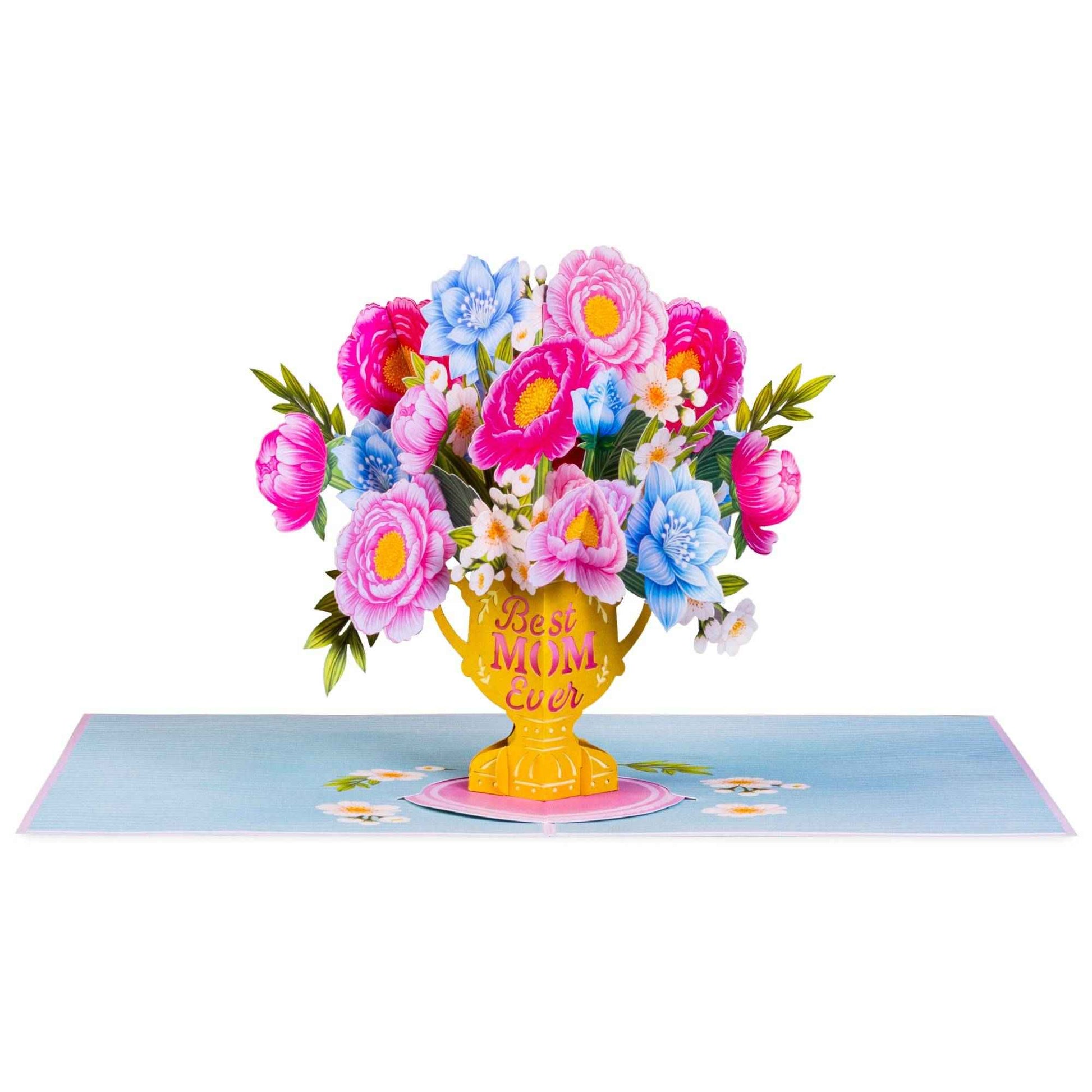 Best Mom Floral Award Pop Up Card